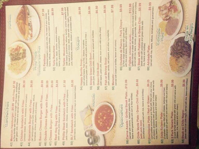 Happy Burrito Mexican Restaurant - Bennett, CO menu_pic