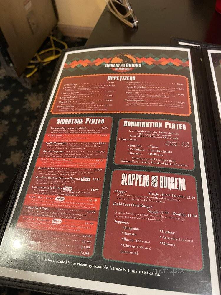 Garlic & Onions Mexican Grill - Pueblo, CO menu_pic