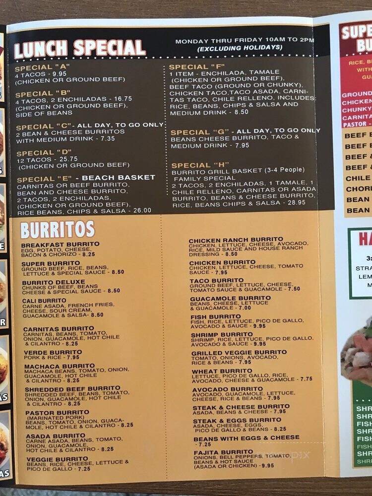 El Burrito Grill Park Estates - Long Beach, CA menu_pic