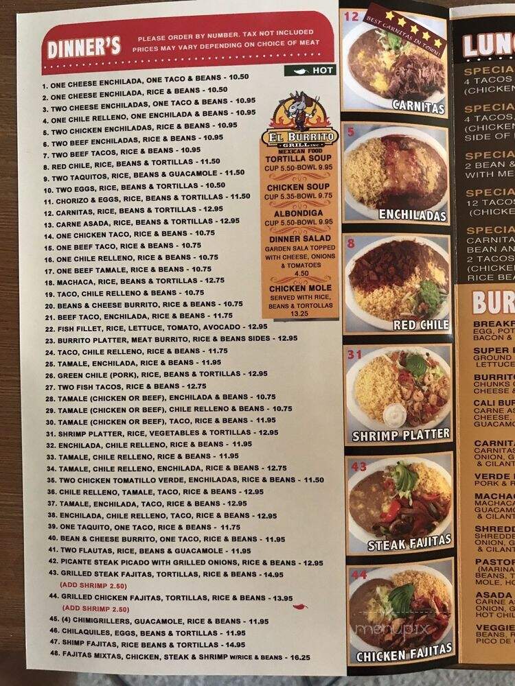 El Burrito Grill Park Estates - Long Beach, CA menu_pic