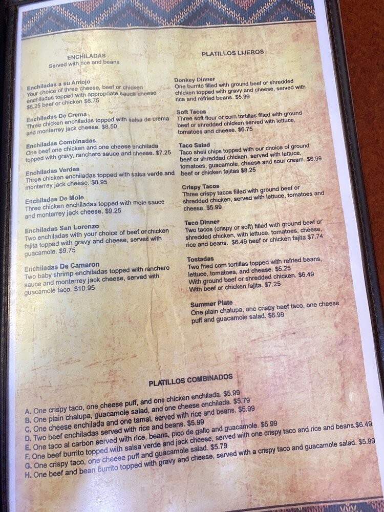 San Lorenzo Taqueria - League City, TX menu_pic