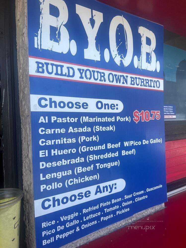 El Huero - Los Angeles, CA menu_pic