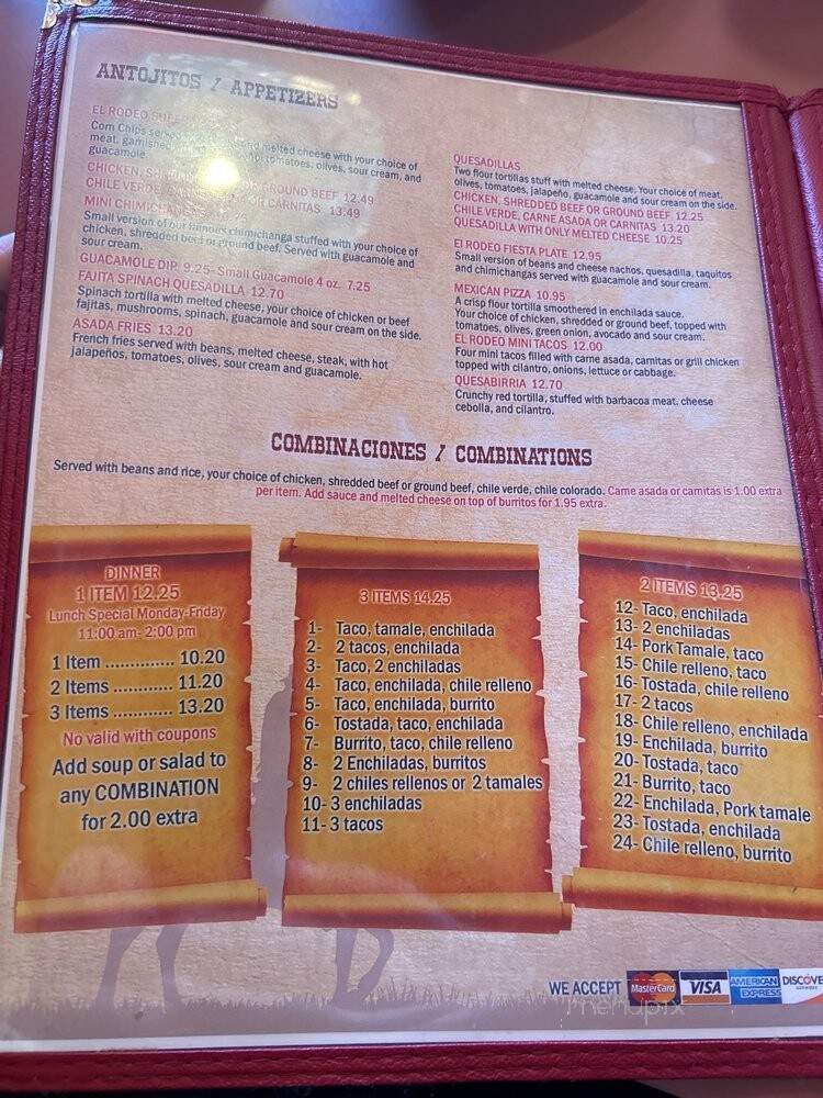 El Rodeo Mexican Restaurant - Clovis, CA menu_pic