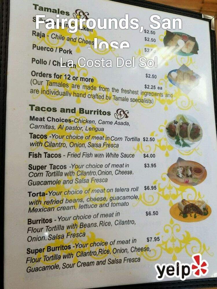 Lacosta Del Sol - San Jose, CA menu_pic