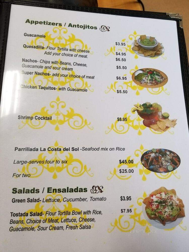 Lacosta Del Sol - San Jose, CA menu_pic