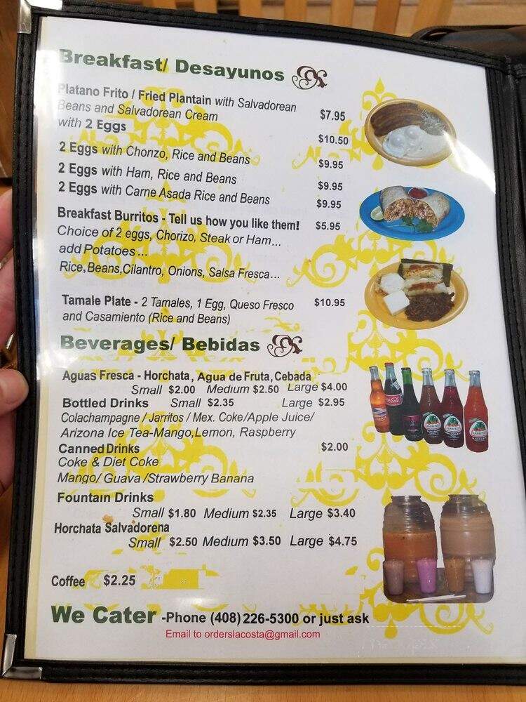 Lacosta Del Sol - San Jose, CA menu_pic
