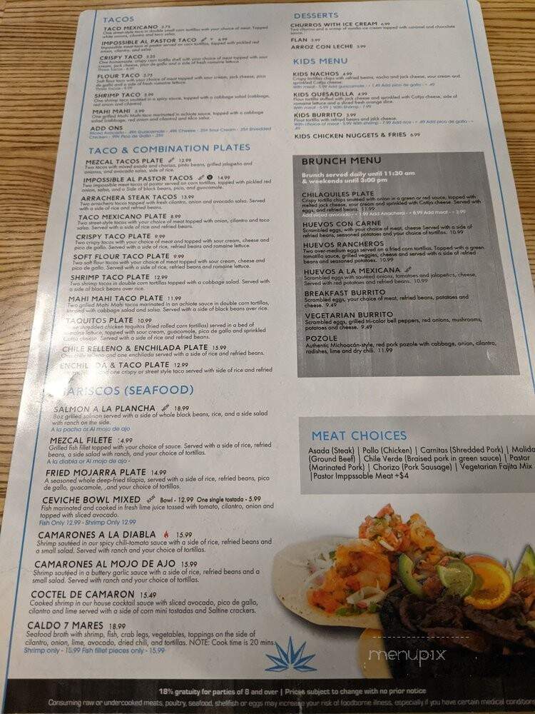 Mezcal Taqueria - Sacramento, CA menu_pic