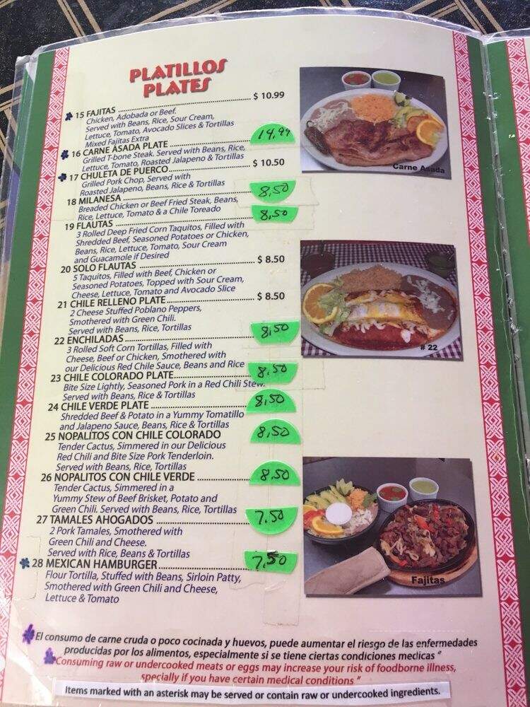 Juarez Restaurant - Denver, CO menu_pic