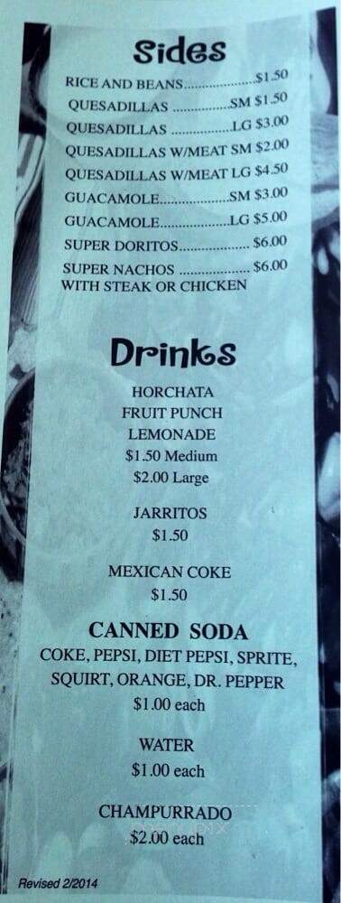 Isitro's Tamales and Taqueria - Kankakee, IL menu_pic