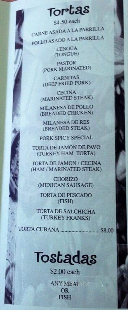 Isitro's Tamales and Taqueria - Kankakee, IL menu_pic