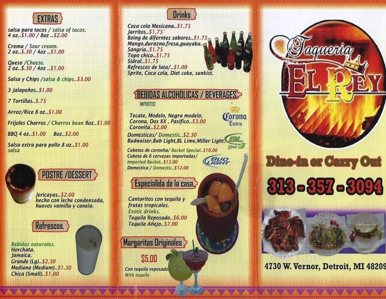 Taqueria El Rey - Detroit, MI menu_pic