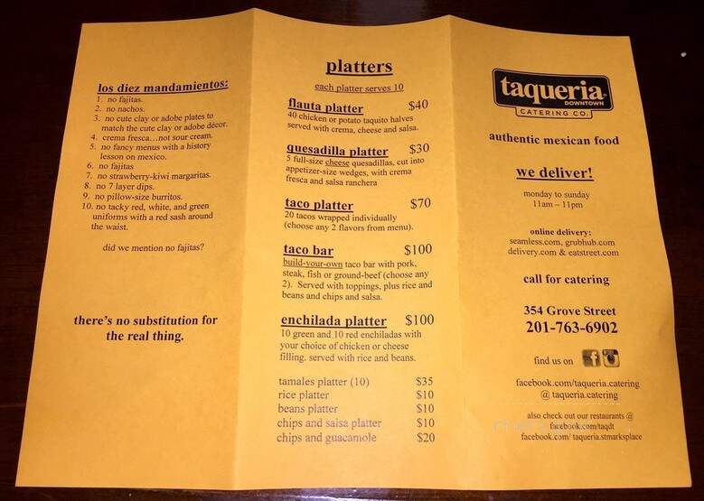 Taqueria Downtown - Jersey City, NJ menu_pic