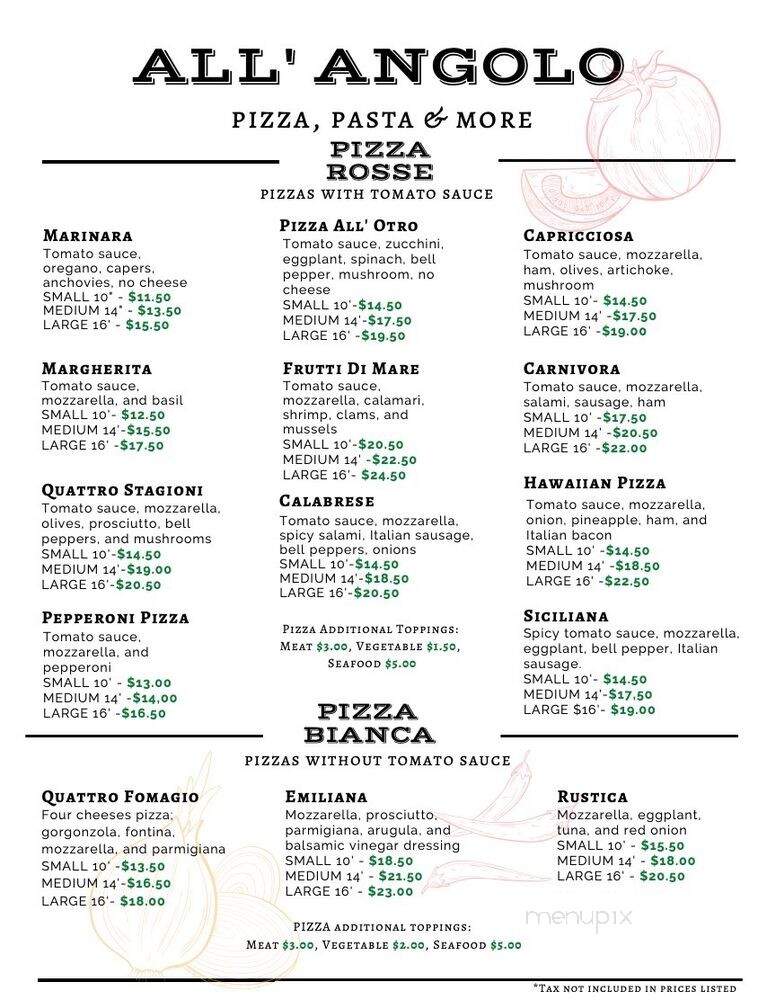All' Angolo Pizza & Pasta - Los Angeles, CA menu_pic