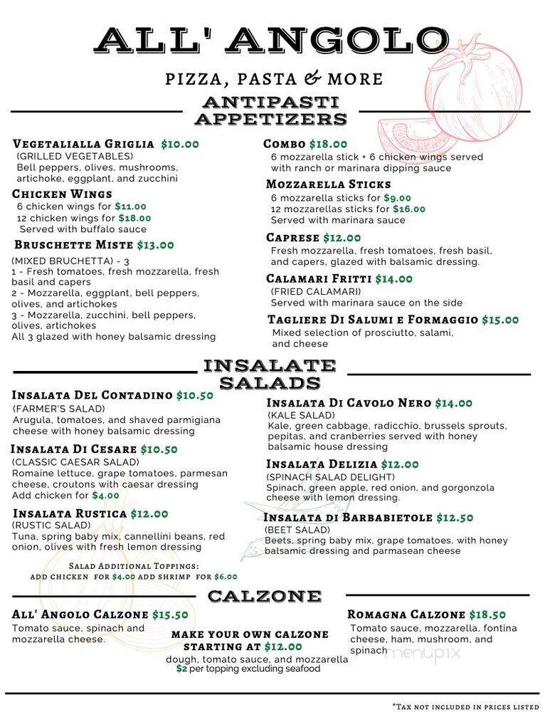All' Angolo Pizza & Pasta - Los Angeles, CA menu_pic