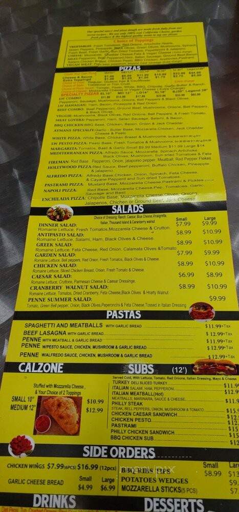 LW Pizza - Long Beach, CA menu_pic