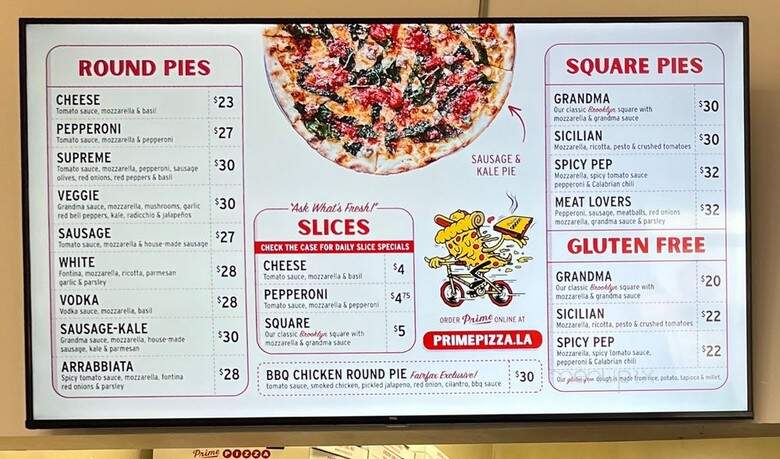 Prime Pizza - Los Angeles, CA menu_pic