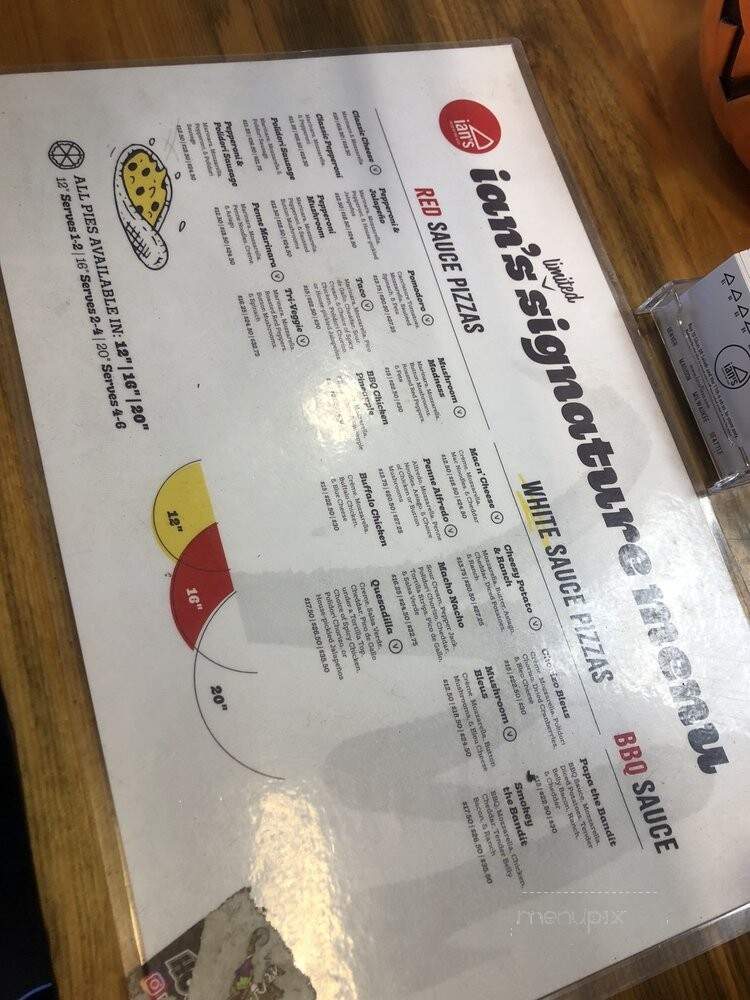 Ian's Pizza - Denver, CO menu_pic