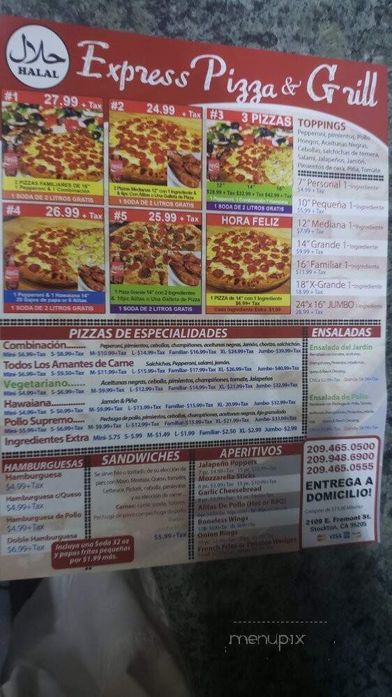 Express Pizza and Grill - Stockton, CA menu_pic
