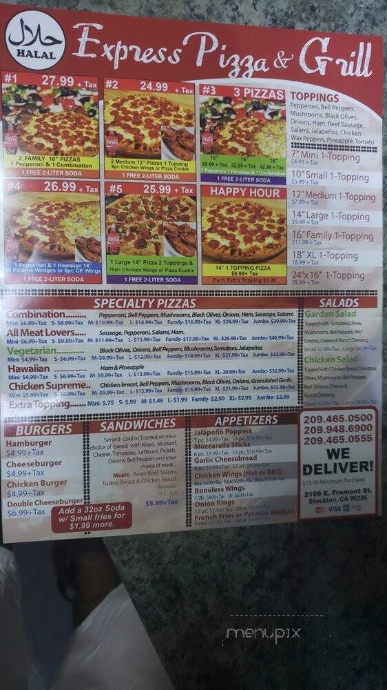 Express Pizza and Grill - Stockton, CA menu_pic
