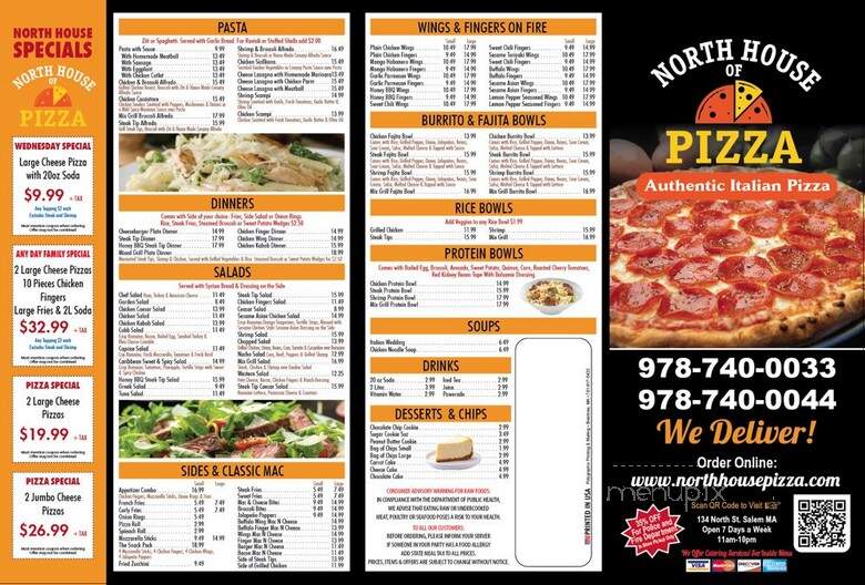 North House of Pizza - Salem, MA menu_pic