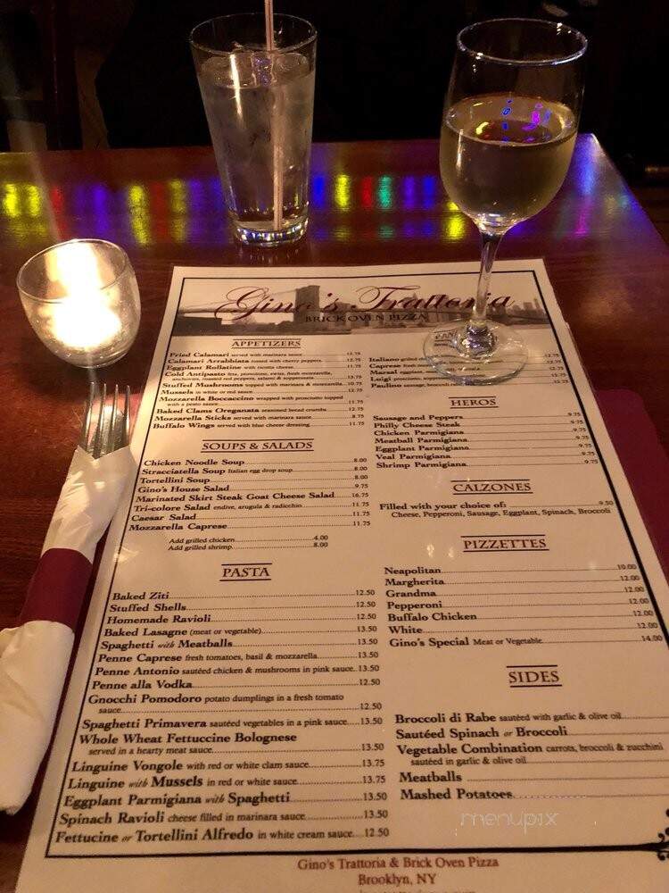 Gino's Trattoria & Brick Oven Pizza - Brooklyn, NY menu_pic