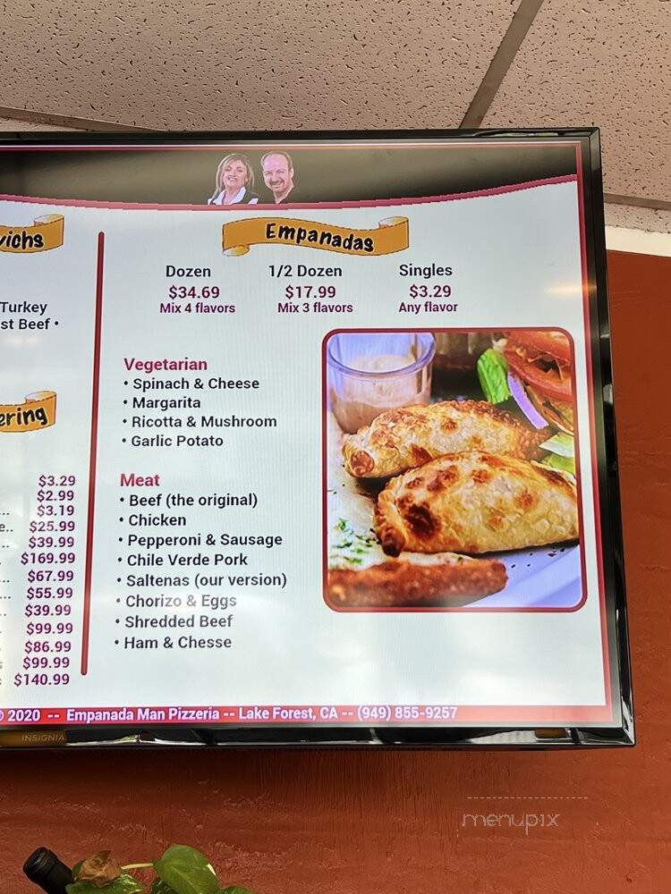 Empanada Man Pizzeria - Lake Forest, CA menu_pic