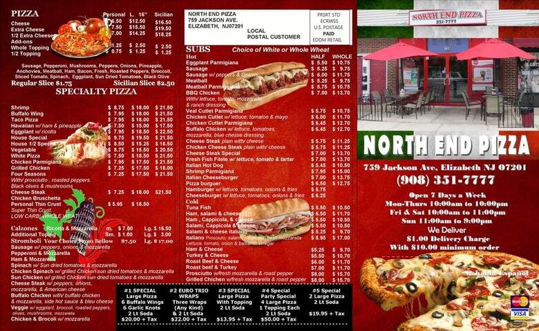 North End Pizza - Elizabeth, NJ menu_pic
