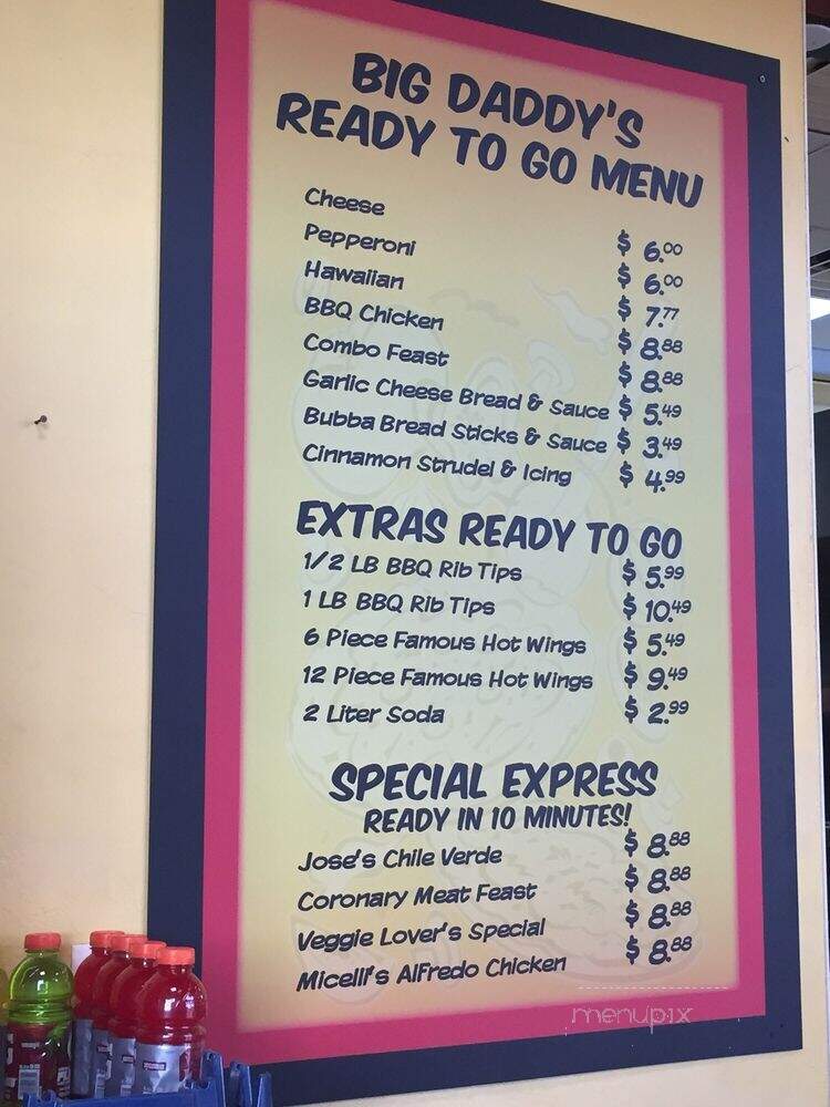 Big Daddy's Pizza - West Valley City, UT menu_pic