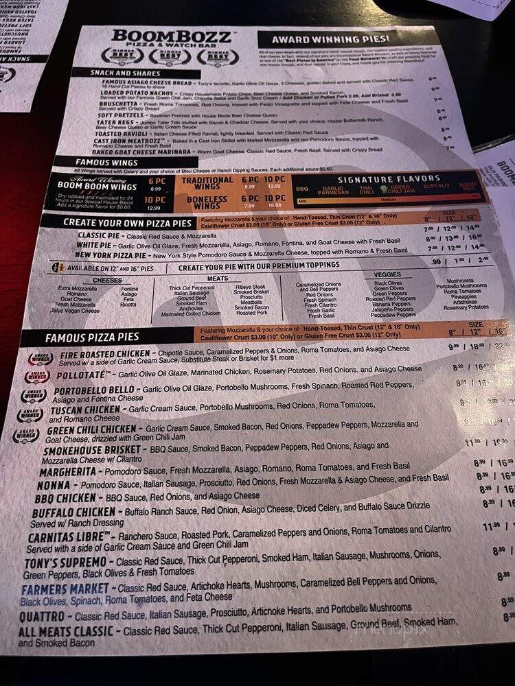 Boombozz Famous Gourmet Pizza - Louisville, KY menu_pic