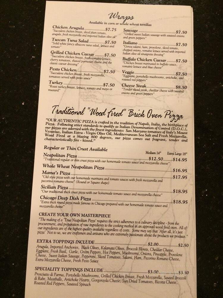 Davinci's Brick Oven Pizza - Montclair, NJ menu_pic