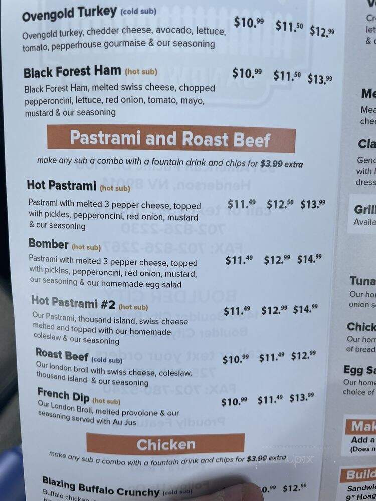 Woods Family Sandwiches - Henderson, NV menu_pic