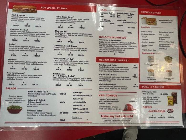 Firehouse Subs - Irving, TX menu_pic