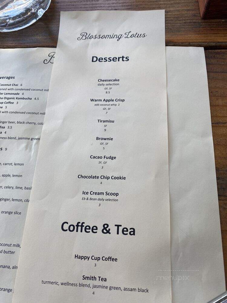 Blossoming Lotus - Portland, OR menu_pic