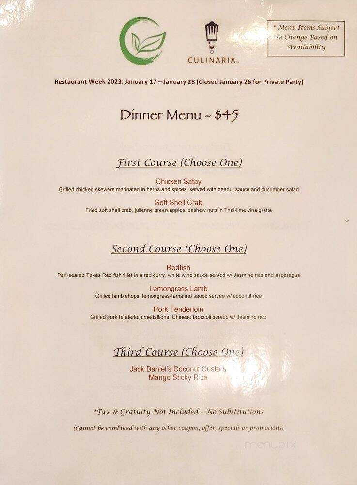 Thai Topaz Castle Hills - San Antonio, TX menu_pic