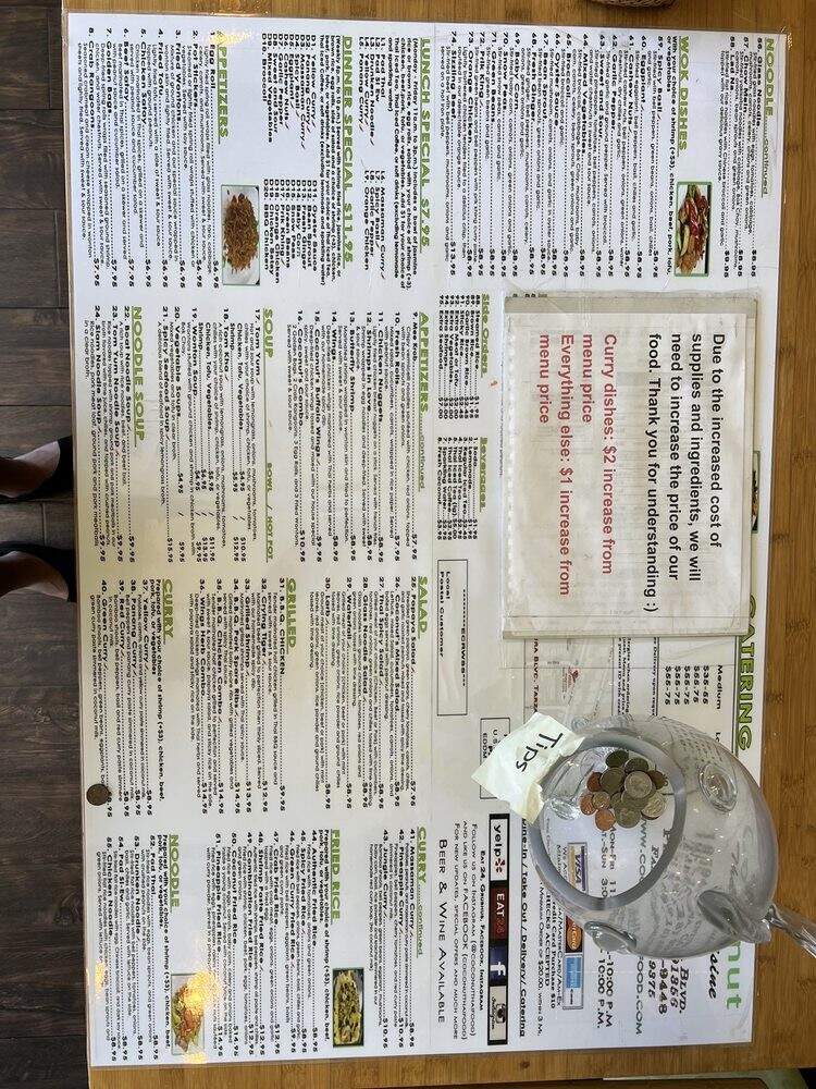 Coconut Thai Cuisine - Tarzana, CA menu_pic