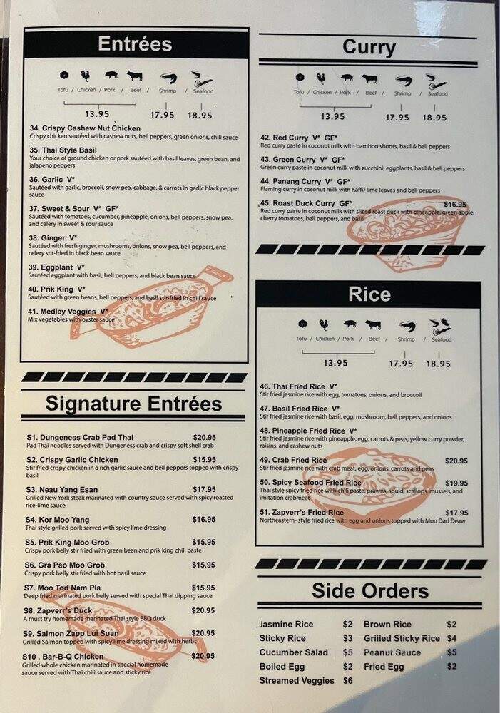 ZapVerr Thai Restaurant - Seattle, WA menu_pic