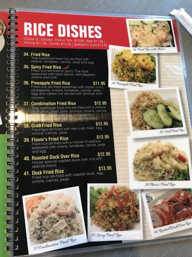 Flavors of Thai - Los Angeles, CA menu_pic