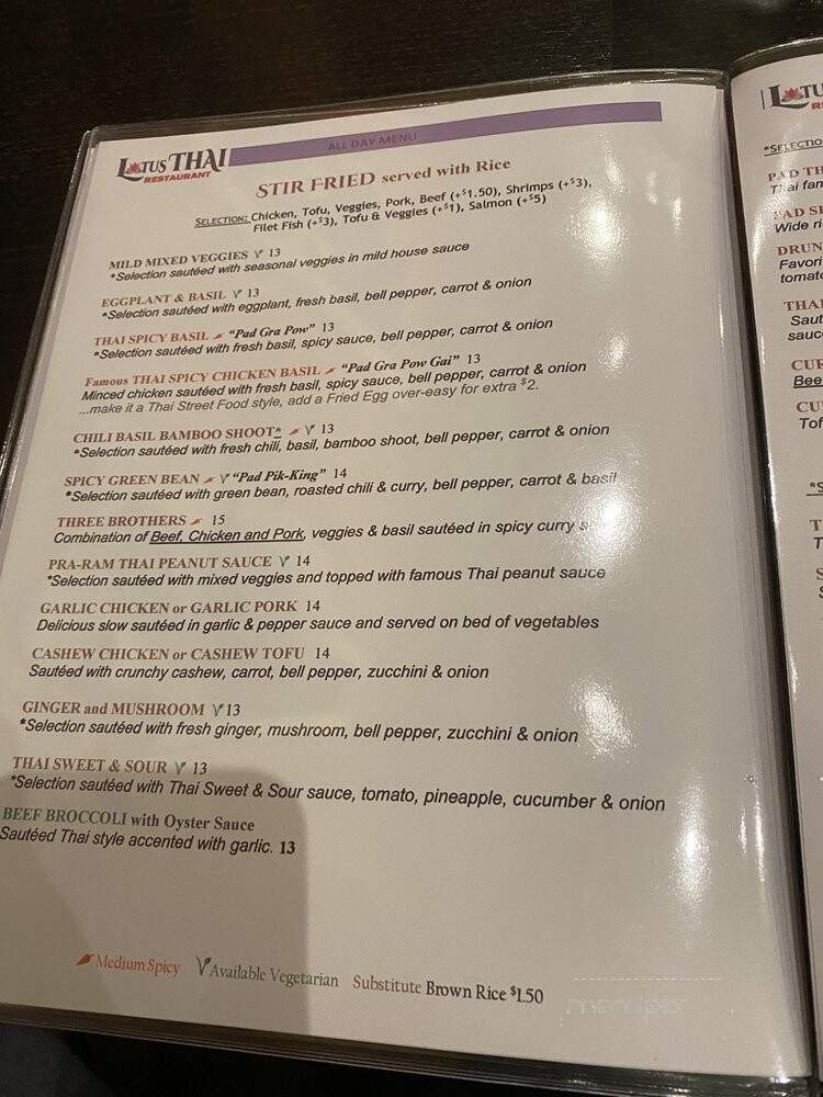 Lotus Thai Restaurant - Danville, CA menu_pic