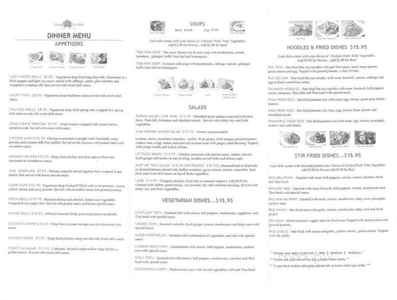 Siam Orchid - Salt Lake City, UT menu_pic