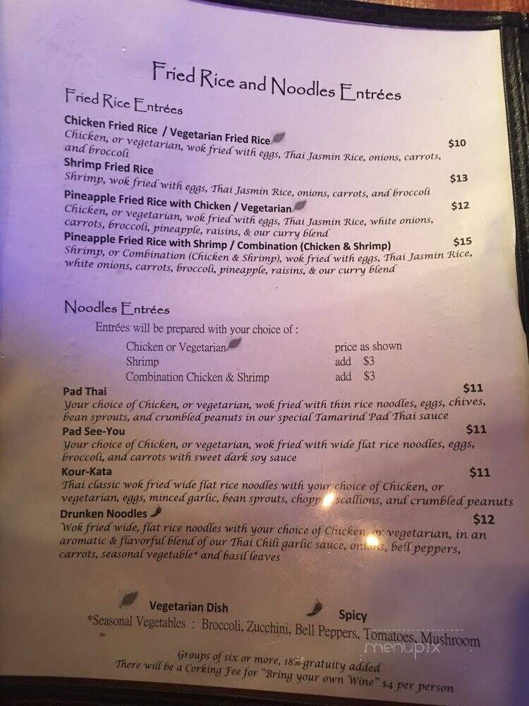 Thai Hut - Batesville, MS menu_pic
