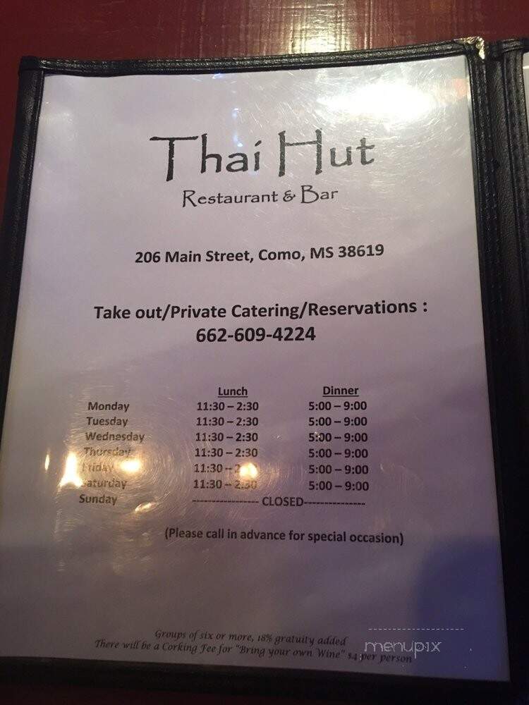 Thai Hut - Batesville, MS menu_pic