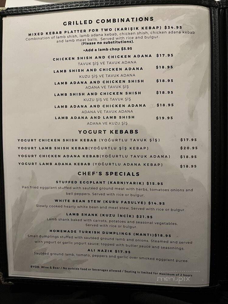 Cinar Turkish Restaurant - Cliffside Park, NJ menu_pic
