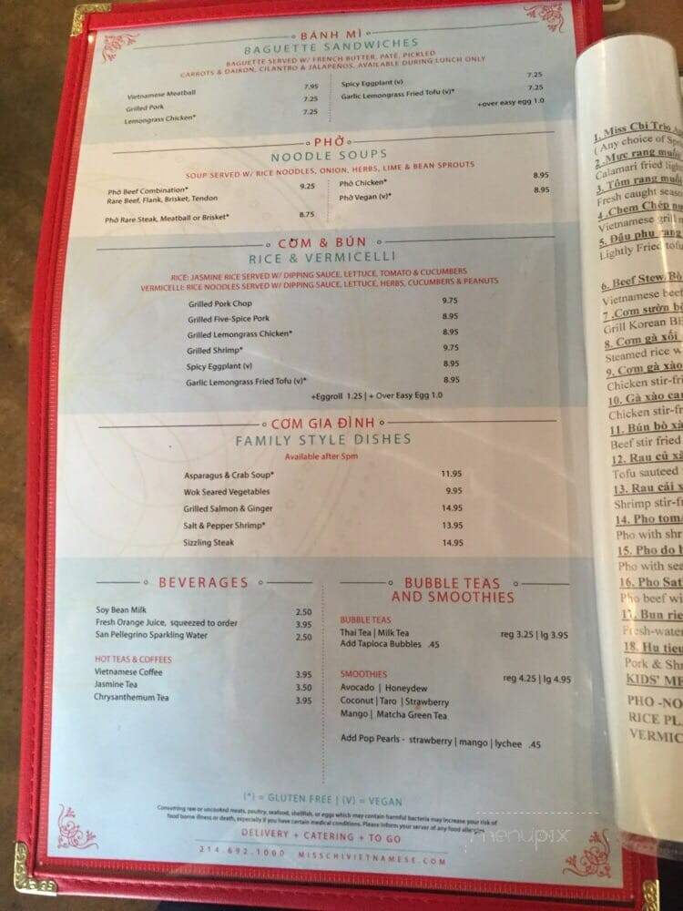 Miss Chi Vietnamese - Dallas, TX menu_pic