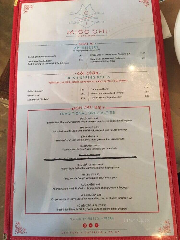 Miss Chi Vietnamese - Dallas, TX menu_pic