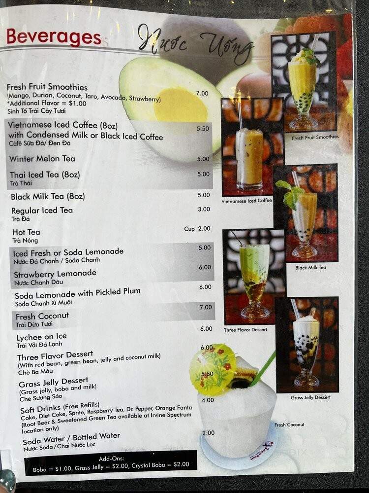 Pho Saigon Pearl - Irvine, CA menu_pic