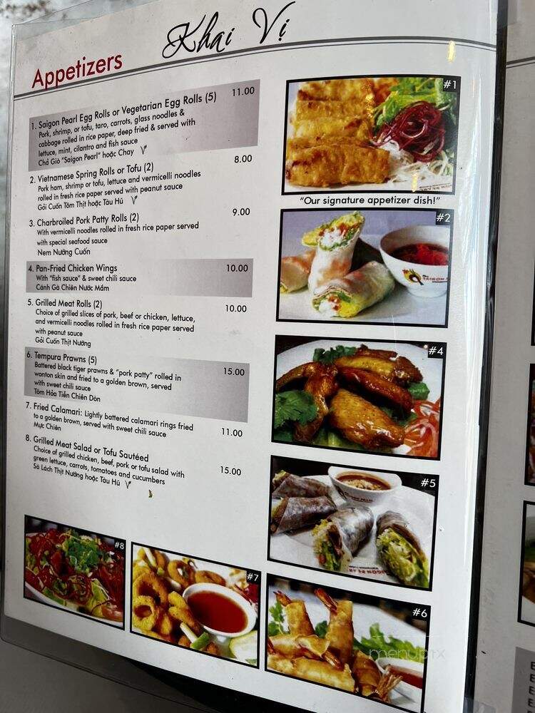 Pho Saigon Pearl - Irvine, CA menu_pic
