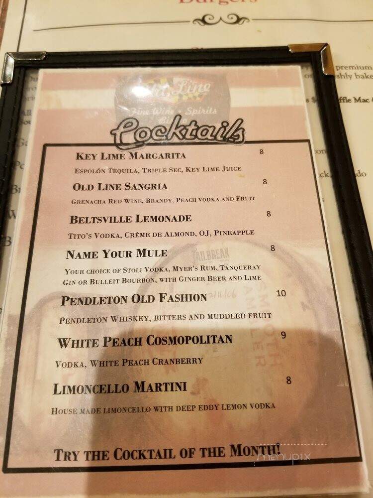 Old Line Wine and Bistro - Beltsville, MD menu_pic