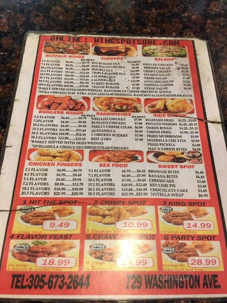 The Wing Spot - Miami Beach, FL menu_pic