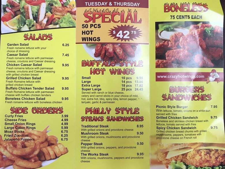 Crazy Hot Wings - Tujunga, CA menu_pic