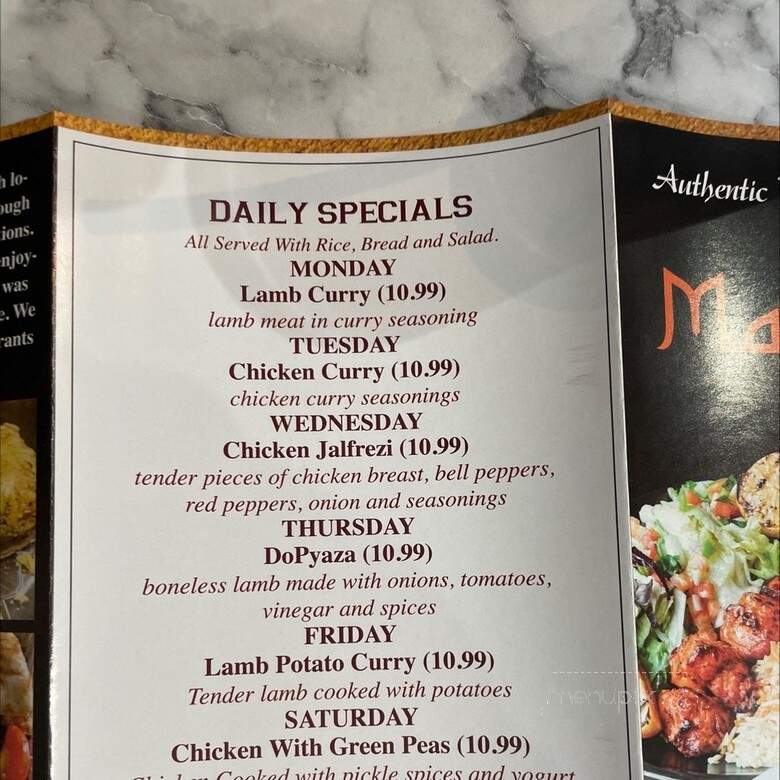 Maiwand Grill - Baltimore, MD menu_pic